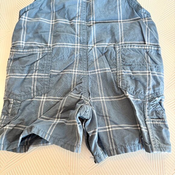 OshKosh B’gosh Blue Plaid Short Overalls 24M - Picture 8 of 10